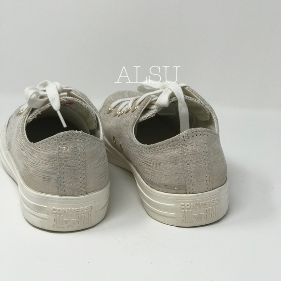 🌸 Sale 🌸 Converse Ctas Metallic Egret Suede Low Top Women's Size 9 561647C - Picture 8 of 8